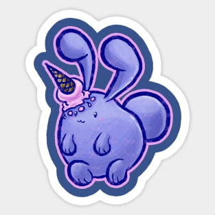 Purple Icecream Bunny Sticker